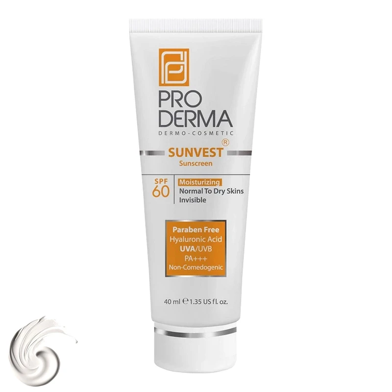 کرم ضدآفتاب و مرطوب کننده پرودرما مدل SPF60، حجم 40 میلی لیتر
