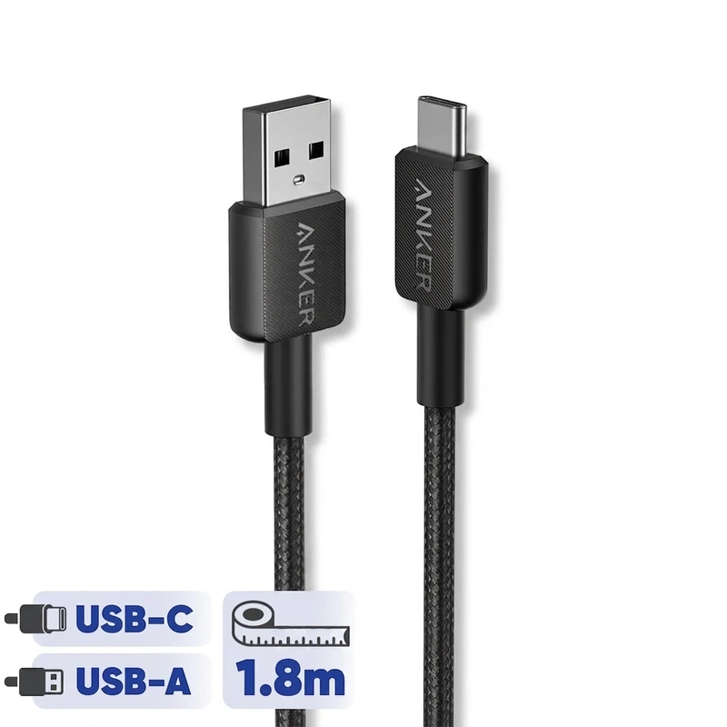 کابل تبدیل USB به USB-C انکر مدل 322/A81H6 طول 1.8 متر