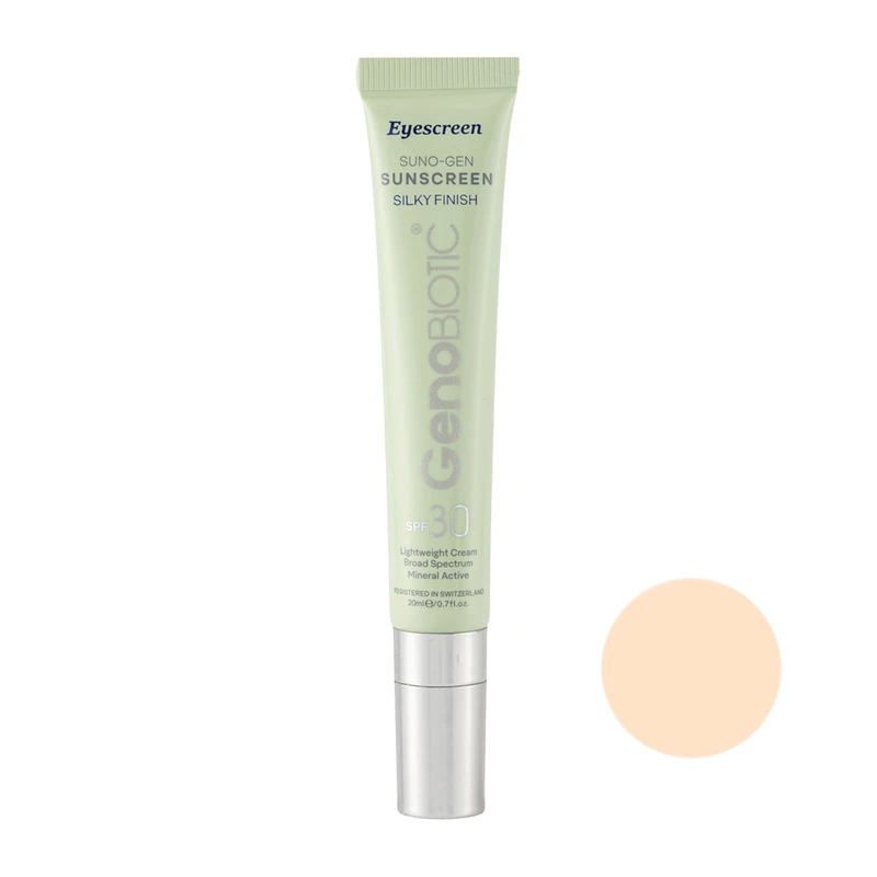 کرم ضد آفتاب رنگی دور چشم ژنوبایوتیک SPF 30 مدل SUNO-GEN محافظ در برابر اشعه UVA و UVB مناسب برای انواع پوست حجم 20 میلی لیتر