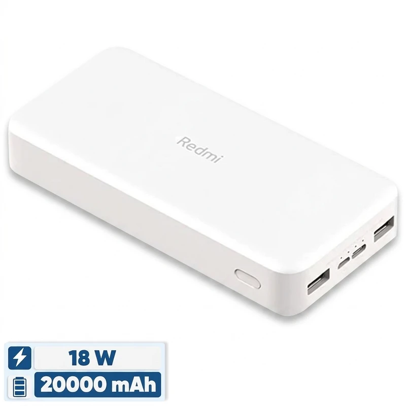 پاوربانک 18 وات شیائومی مدل Redmi ظرفیت 20000 میلی آمپرساعت