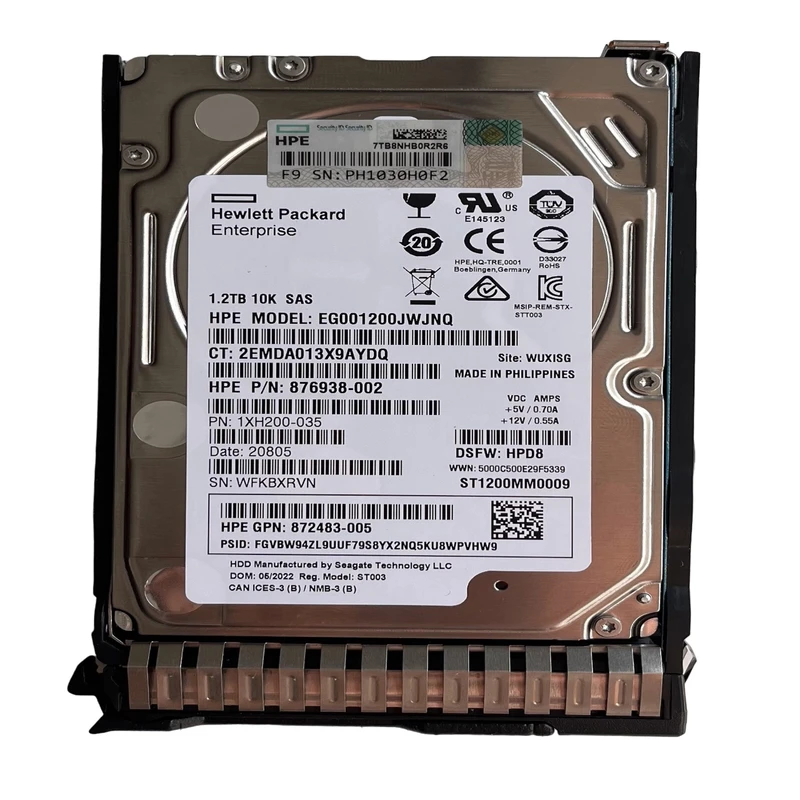 هارد دیسک سرور اینترنال اچ پی ای مدل 1.2TB SAS 12G 10K SFF SC DS 872479-B21 ظرفیت 1.2 ترابایت