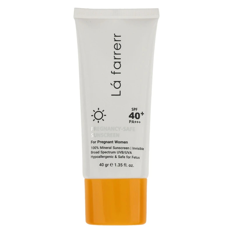کرم ضد آفتاب بدون رنگ لافارر SPF 40 مدل PREGNANCY SAFE، حاوی محافظ UVA و UVB و PA+++ مناسب پوست بانوان باردار حجم 40 میلی لیتر