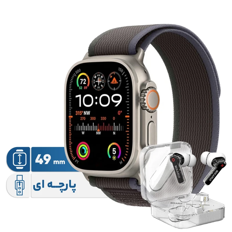 ساعت هوشمند 49 میلی متری بلک تایم مدل TRY ULTRA 2 به همراه هدفون بلوتوثی