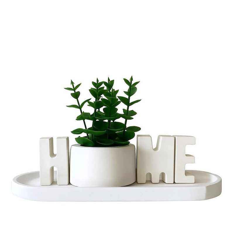گلدان به همراه گل مصنوعی مدل HOME