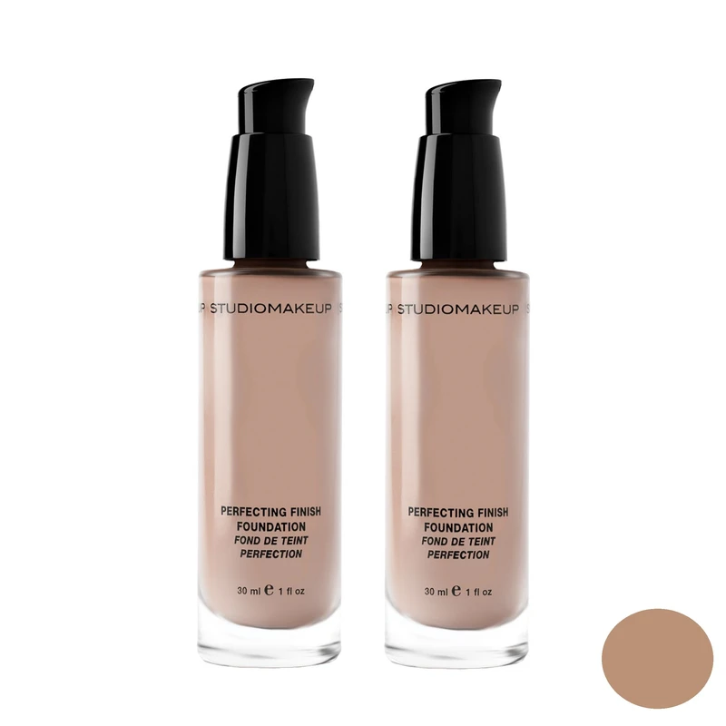 کرم پودر مایع استودیو میکاپ مدل PERFECTING FINISH شماره 4w مناسب برای انواع پوست حجم 30 میلی لیتر مجموعه 2 عددی