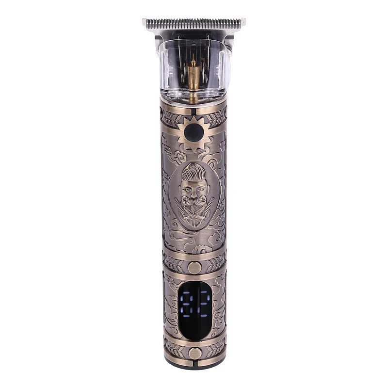 ماشین اصلاح موی سر و صورت شارژی آر ویهان مدل RV-985A با تیغه استیل ضد زنگ، طراحی ارگونومیک، نمایشگر میزان شارژ، قابلیت حجم زن، خط زن و صفر زن، همراه با 4 عدد شانه