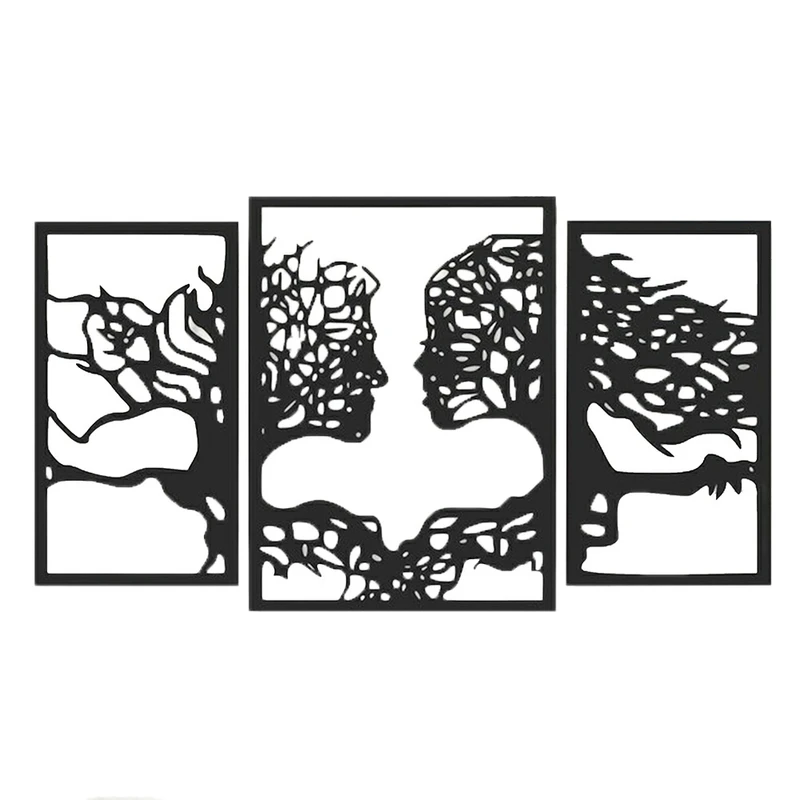 دیوارکوب طرح نیمرخ کد 01450 مجموعه 3 عددی