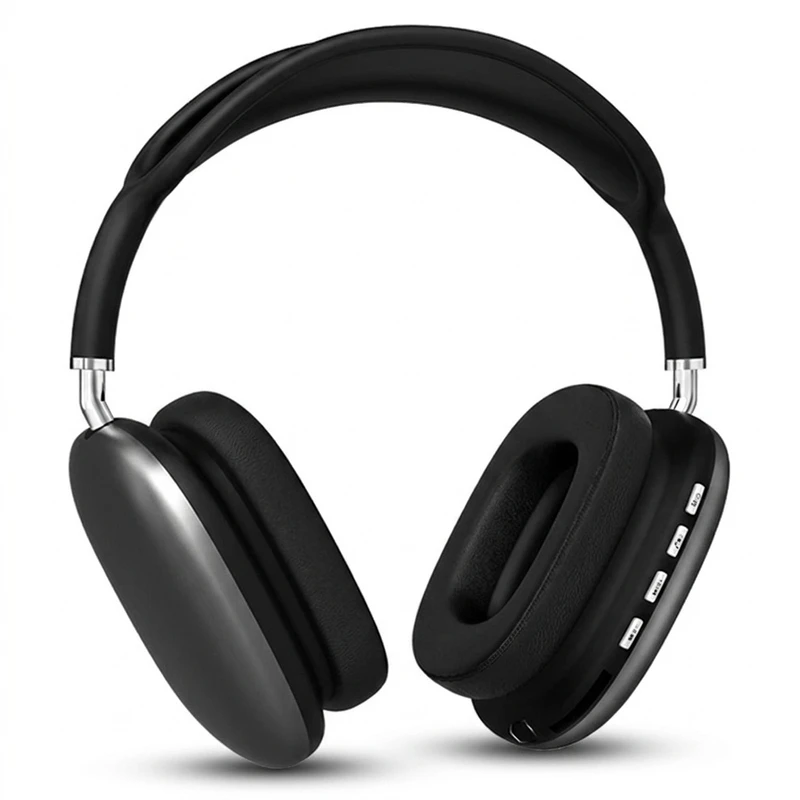 هدفون بلوتوثی رو گوشی مدل p9 با نویز کنسلینگ فعال، شارژ باسیم از طریق USB Type-C، کلید مدیریت صدا، جک 3.5 میلی متری و شیار کارت حافظه