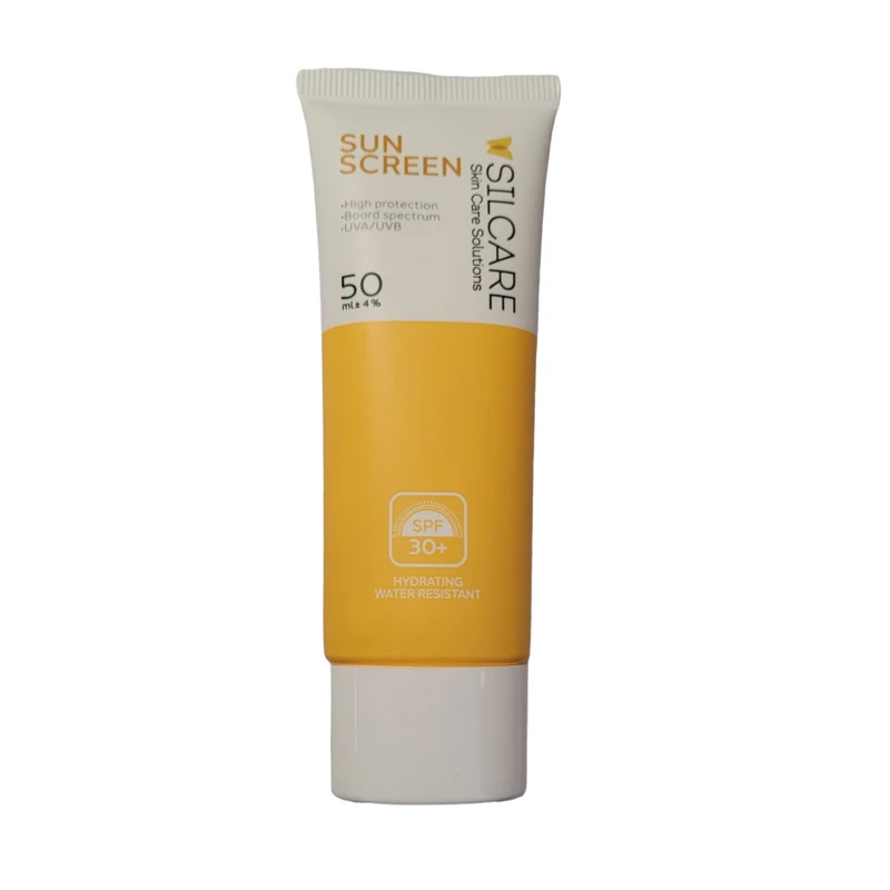 کرم ضدآفتاب بدون رنگ سیلکِر، 30 SPF، مدل HYDRATING، مناسب انواع پوست و حجم 50 میلی لیتر، محافظت کننده در برابر اشعه UVA و UVB، ضد آب، مرطوب کننده، تقویت کننده، ضد التهاب و پیری زودرس پوست