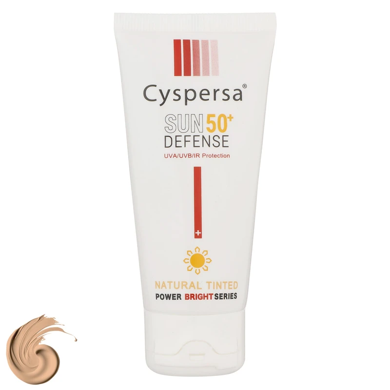 کرم ضدآفتاب رنگی سیسپرسا SPF50 مدل power bright NT مناسب انواع پوست، حجم 50 میلی لیتر