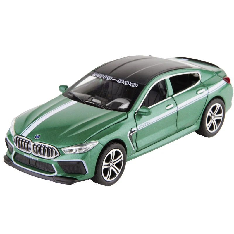 ماکت ماشین اسپرت عقب کش فلزی موزیکال BMW MANHART M8 با مقیاس 1:24، قابلیت باز شدن تمام درها و کاپوت، حرکت با کوک عقب و منبع انرژی باتری قلمی