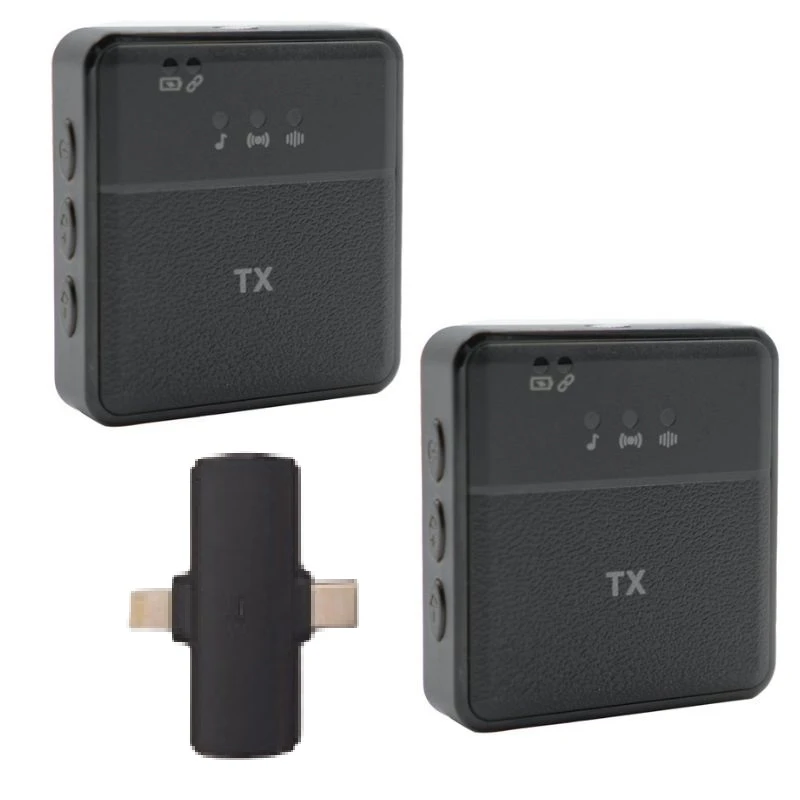 میکروفن یقه ای بی سیم مدل SX31-dual با درگاه تایپ سی و لایتنینگ