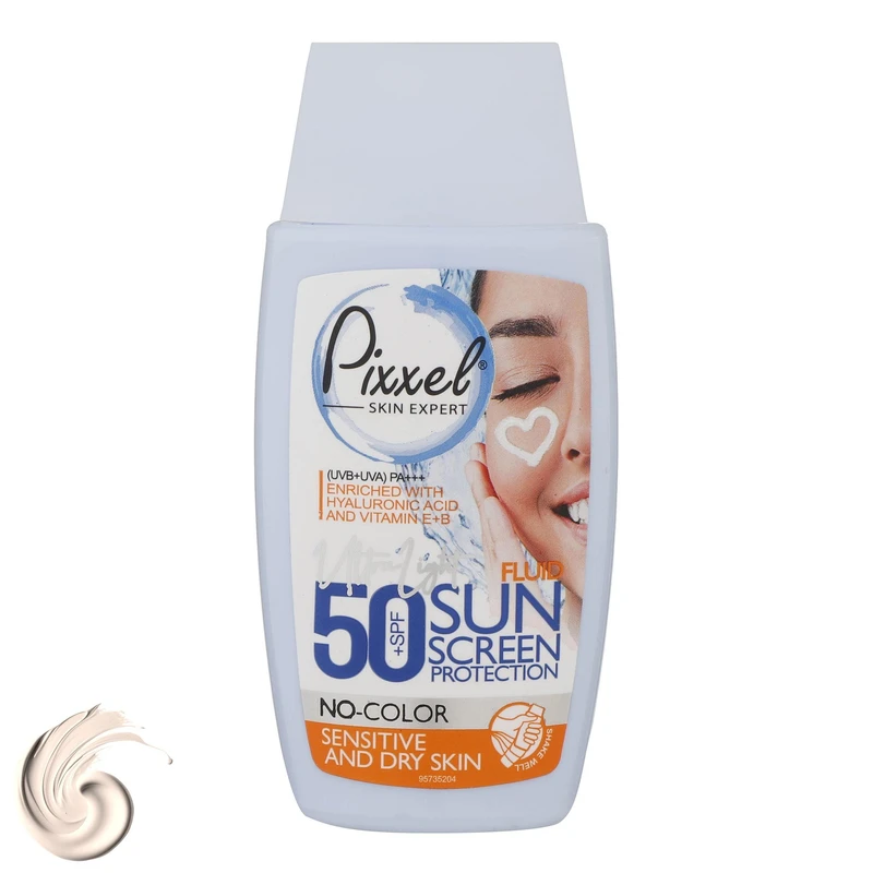 کرم ضدآفتاب بی رنگ پیکسل SPF50 مدل Sensitive، مناسب پوست های خشک و حساس، حجم 50 میلی لیتر
