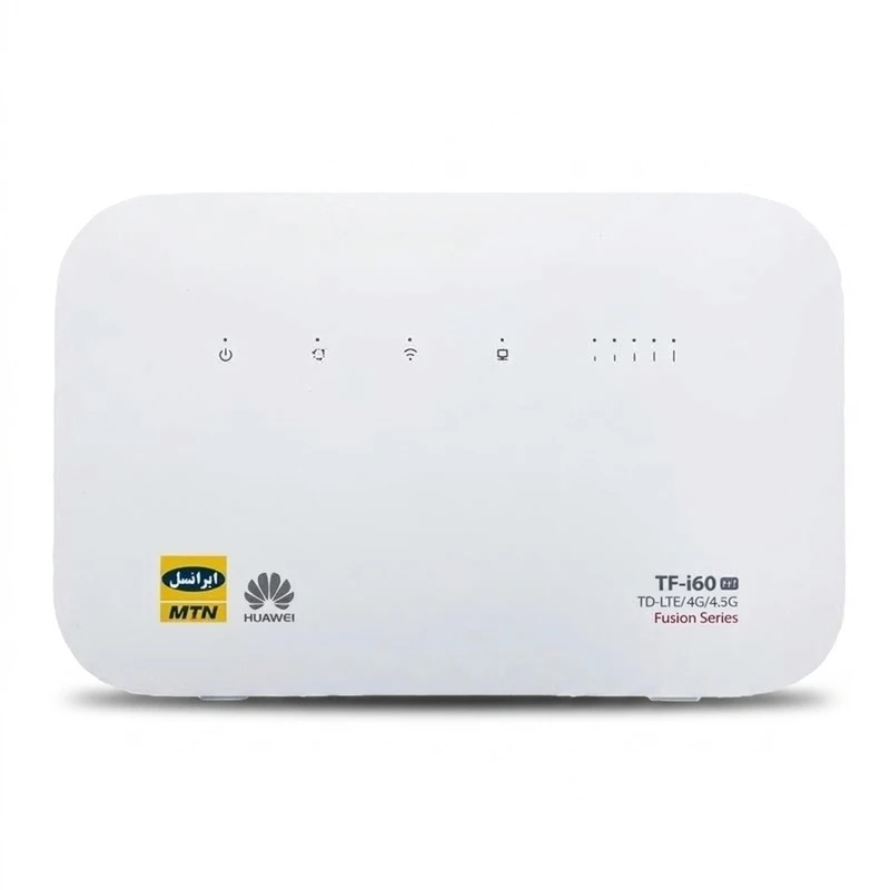 مودم روتر بی سیم 4G ایرانسل مدل TF-i60 S1 با پشتیبانی شبکه TD-LTE، اتصال همزمان دو سیم کارت، حداکثر 32 کاربر، آنتن داخلی و رابط RJ-45 WAN/LAN